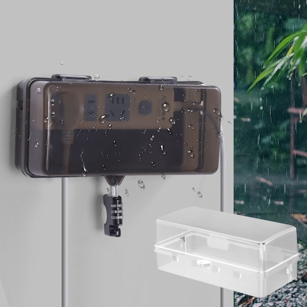 Outdoor Power Strip Weatherproof - Robuste Kunststoff-Steckdosenbox Diebstahlsicher Wetterfeste Verlängerungskabel-Abdeckung Schützt